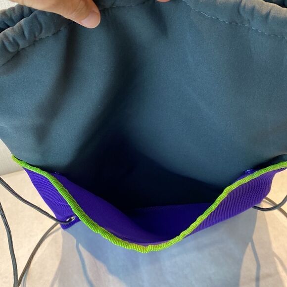 Rodan + Fields Cinch Sack Backpack Gray Purple - Picture 3 of 8